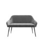 GRADE A1 - Grey Velvet High Back Dining Bench - Seats 2 - Logan