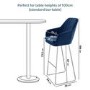 Navy Velvet Bar Stool with Arms - 67cm - Logan