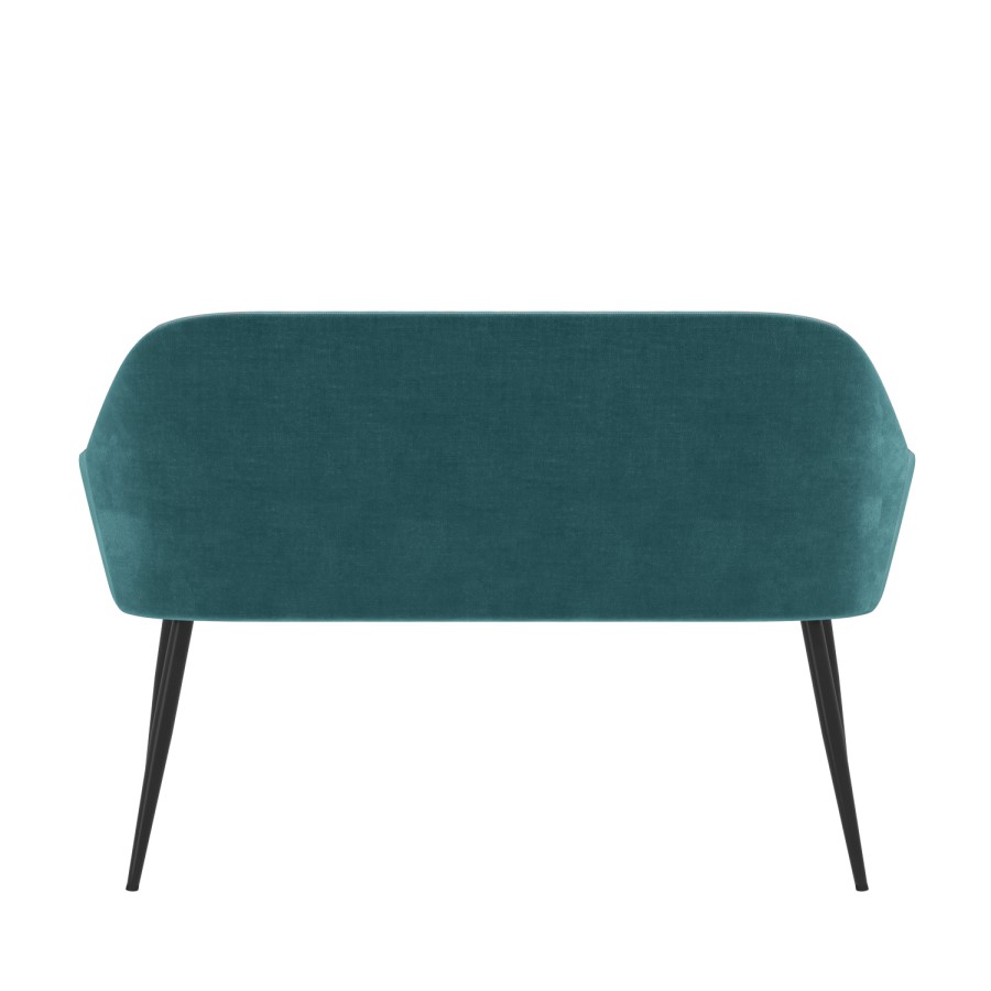 Teal Velvet  Dining Bench with Back - Seats 2 - Logan