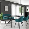 Teal Velvet  Dining Bench with Back - Seats 2 - Logan