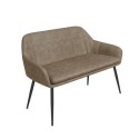 LOG024 Large Beige Faux Leather Dining Bench with Back  -  127cm  -  Seats 2  -  Logan