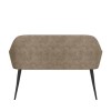 Large Beige Faux Leather Dining Bench with Back - Seats 2 - Logan