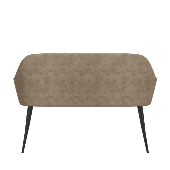 Large Beige Faux Leather Dining Bench with Back  -  127cm  -  Seats 2  -  Logan