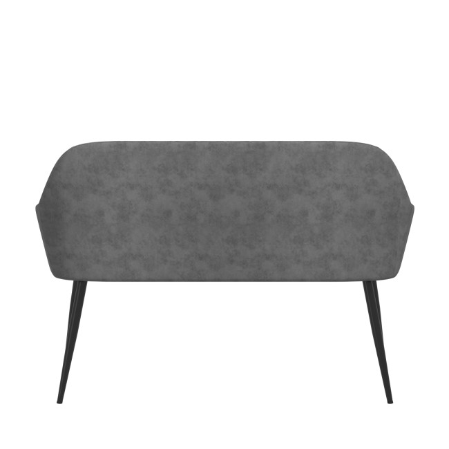 Large Grey Faux Leather Dining Bench with Back - Seats 2 - Logan