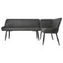 Grey Faux Leather Corner Dining Bench - Right Hand Facing - Seats 5 - Logan