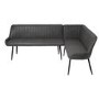 Grey Faux Leather Corner Dining Bench - Right Hand Facing - Seats 5 - Logan