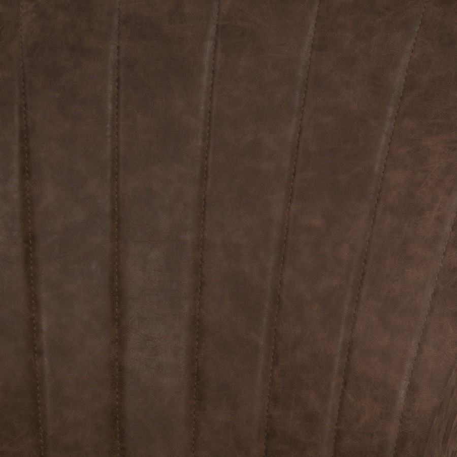 ONLY OPENED - Set of 2 Brown Faux Leather Tub Dining Chairs - Logan