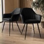 ONLY OPENED - Set of 2 Black Faux Leather Tub Dining Chairs - Logan