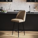 A2/LOG033S ALMOST PERFECT - Beige Faux Leather Swivel Kitchen Stool - Logan