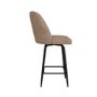 Set of 2 Beige Faux Leather Swivel Kitchen Stools - Logan