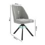 ONLY OPENED - Set of 2 Grey Fabric Swivel Dining Chairs with Black Legs - Logan