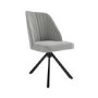 ONLY OPENED - Set of 2 Grey Fabric Swivel Dining Chairs with Black Legs - Logan
