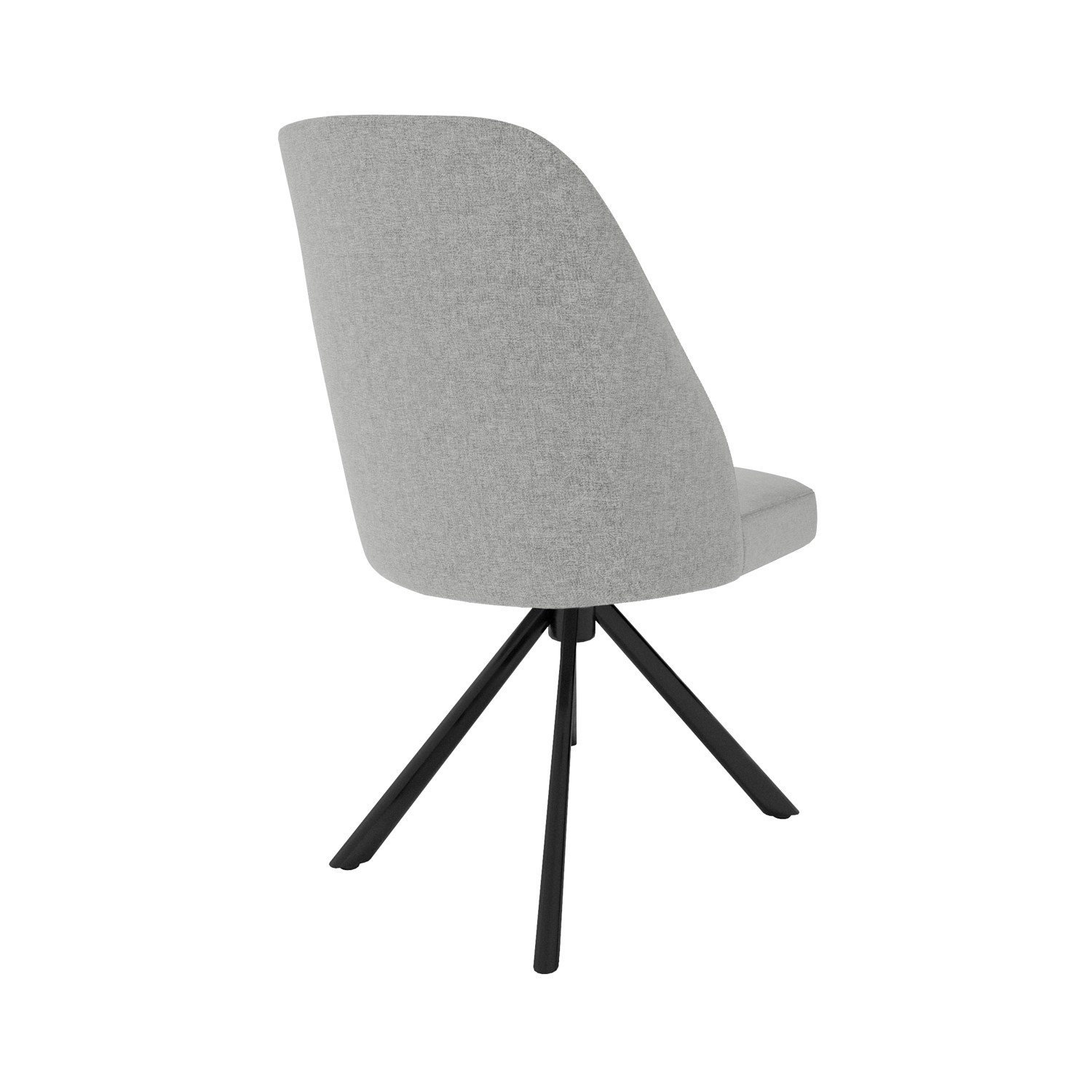 Set of 2 Grey Fabric Swivel Dining Chairs with Black Legs Logan