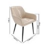 GRADE A2 - Set of 2 Beige Fabric Tub Dining Chairs - Logan