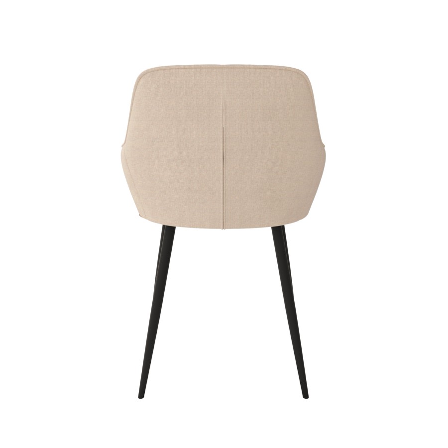 GRADE A2 - Set of 2 Beige Fabric Tub Dining Chairs - Logan