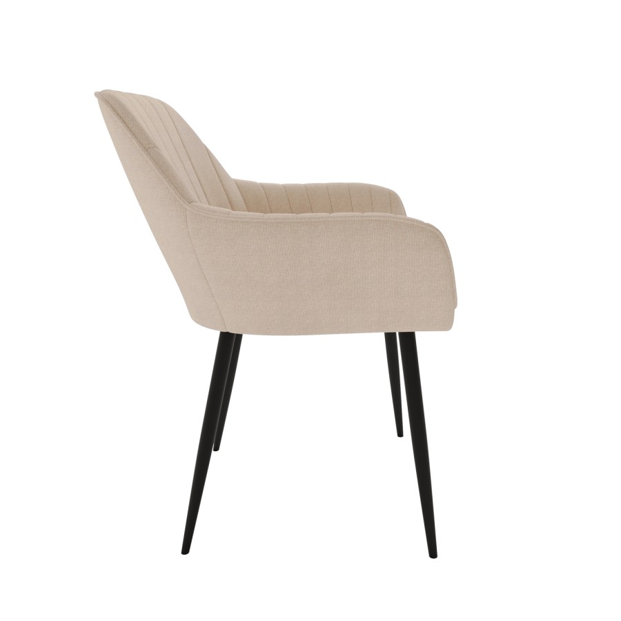 GRADE A2 - Set of 2 Beige Fabric Tub Dining Chairs - Logan
