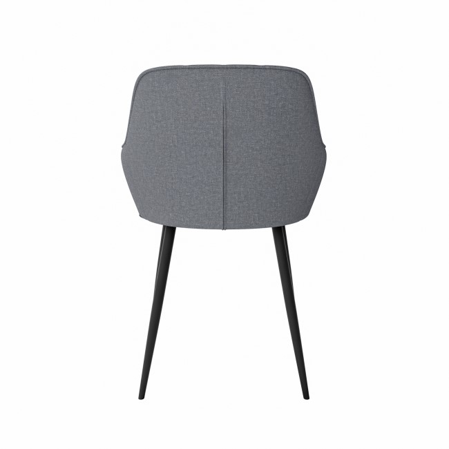 Set of 2 Grey Fabric Tub Dining Chairs - Logan