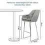 Grey Fabric Bar Stool with Back - 77cm - Logan