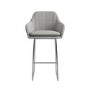 Grey Fabric Bar Stool with Back - 77cm - Logan