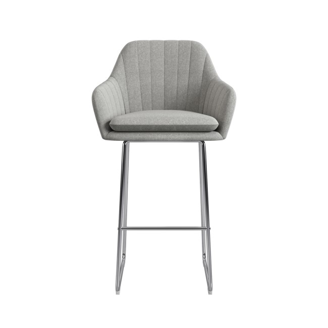 ALMOST PERFECT - Grey Fabric Bar Stool with Back - 77cm - Logan