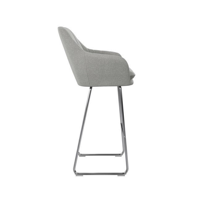 ALMOST PERFECT - Grey Fabric Bar Stool with Back - 77cm - Logan