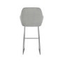 Grey Fabric Bar Stool with Back - 77cm - Logan