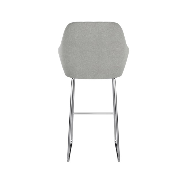 ALMOST PERFECT - Grey Fabric Bar Stool with Back - 77cm - Logan