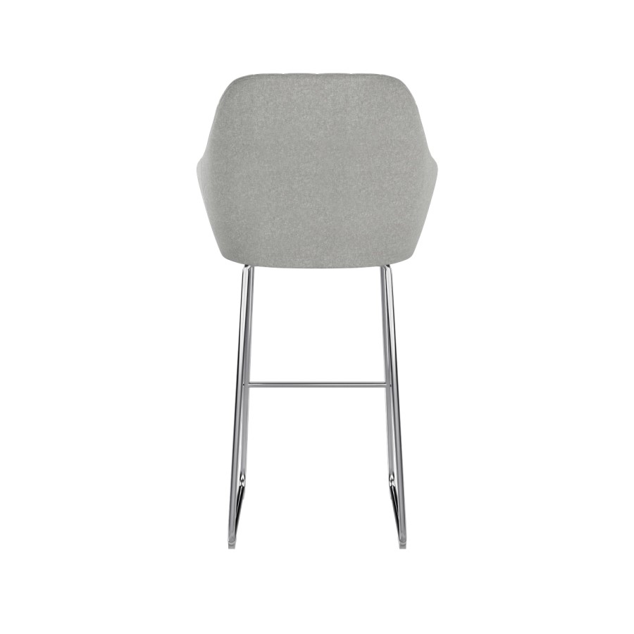 Grey Fabric Bar Stool with Back - 77cm - Logan
