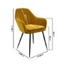 ALMOST PERFECT - Set of 2 Mustard Velvet Tub Dining Chairs - Logan