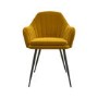 ALMOST PERFECT - Set of 2 Mustard Velvet Tub Dining Chairs - Logan