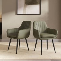 Set of 2 Sage Green Faux Leather Dining Chairs - Logan Set of 2 Sage Green Faux Leather Dining Chairs - Logan