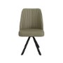 Set of 2 Sage Green Faux Leather Swivel Dining Chairs - Logan
