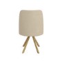 Set of 4 Beige Upholstered Swivel Dining Chairs with Oak Effect Legs - Logan