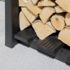 Black Wooden Outdoor Log Store - Rowlinson Apex