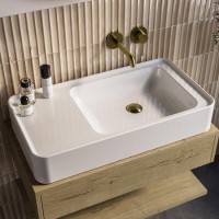 Gloss White Rectangle Countertop Basin 765*410*135 - Logan 