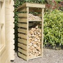LOGNAR1 Rowlinson Narrow Wooden Outdoor Log Store - 156cm x 62cm 