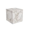 White Faux Marble Cube Side Table - Lori