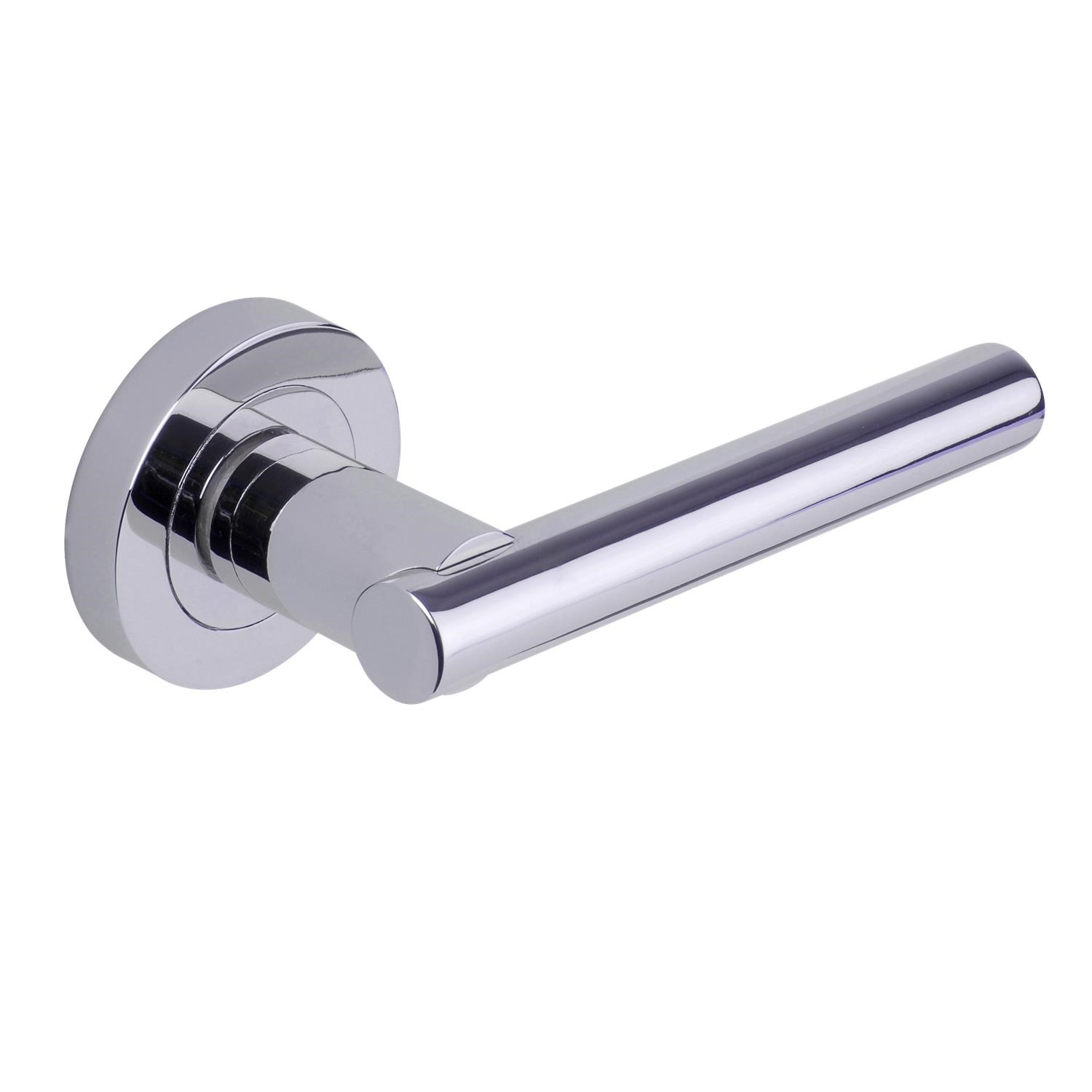 Xl Joinery Silver Internal Polished Chrome Lever Fire Door Handle With Latch And Hinges Pack - 75Mm Latch - Loire