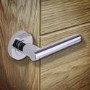 Internal Silver Polished Chrome Lever Door Handle with Latch and Hinges Pack - 65mm Latch - Loire - XL Joinery