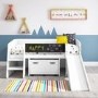 GRADE A1 - Loki White Cabin Bed with Slide and Toy Storage Box