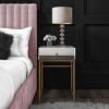 GRADE A2 - Lola Mirrored Single Drawer Bedside Table with Rose Gold Legs
