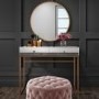 GRADE A1 - Lola Mirrored 2 Drawer Dressing Table with Rose Gold Legs