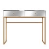 GRADE A2 - Lola Mirrored 2 Drawer Dressing Table with Rose Gold Legs