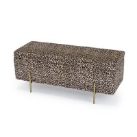 LPD Leopard Print Ottoman Bench - Lola