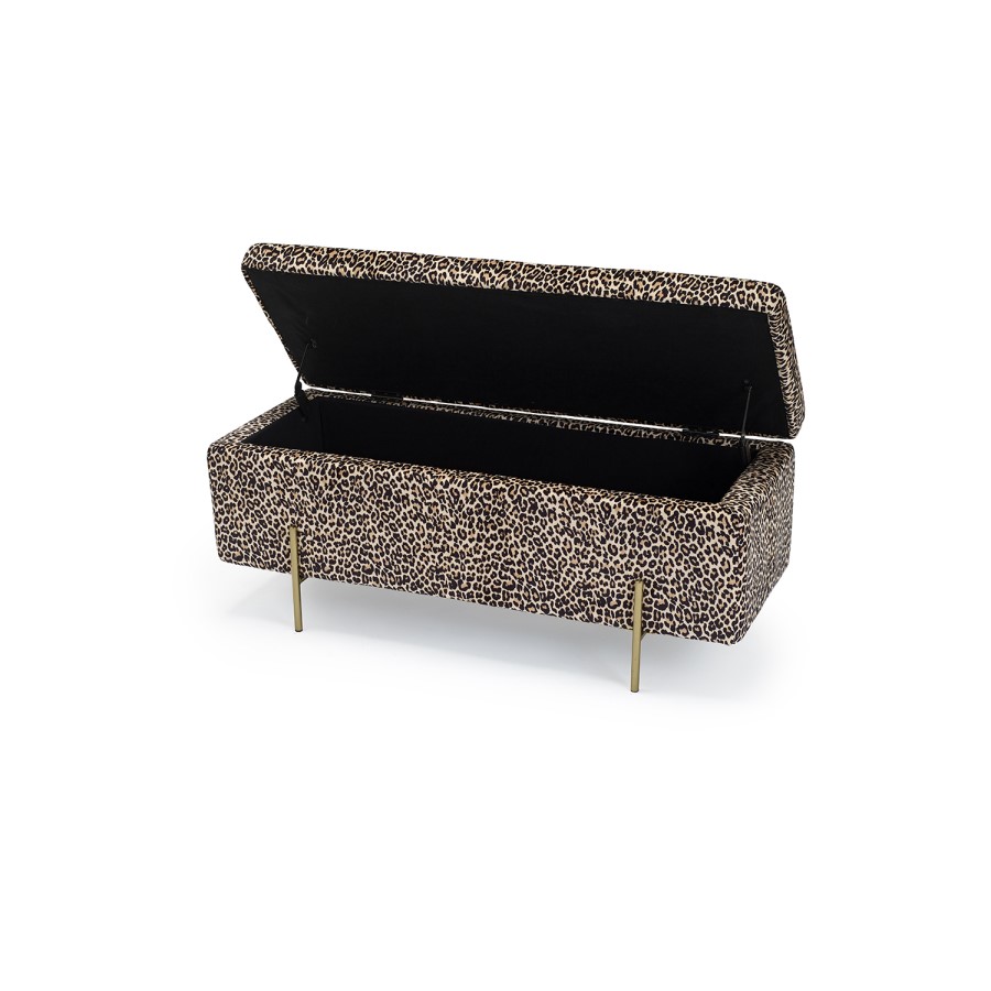 LPD Leopard Print Ottoman Bench - Lola