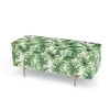 LPD Green Palm Print Ottoman Bench - Lola