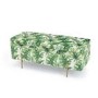 LPD Green Palm Print Ottoman Bench - Lola