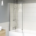LOMACHSC Lomax L Shape 1450mm 6mm Chrome Bath Screen