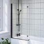 Lomax L Shape 1450mm 6mm Matt Black Bath Screen