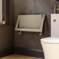 Beige Horizontal Panel Radiator with Towel Bar 320 x 600mm - Lomas